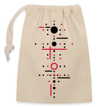 Points and lines - Closable cotton gift bag (14x20cm) - nature - Front