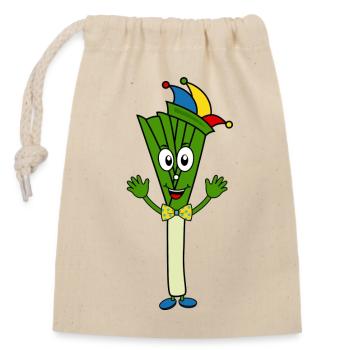 Allium as a helm - Closable cotton gift bag (14x20cm) - nature - Front