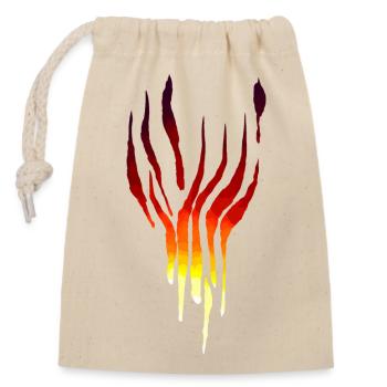 Flammes Tribales - Sac cadeau en coton avec cordon (14 x 20 cm) - nature - Devant