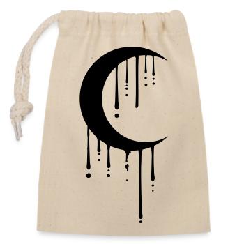 mond sichelmond halbmond nacht vollmond graffiti t - Verschließbarer Geschenkbeutel aus Baumwolle (14x20cm) - Natur - Vorne