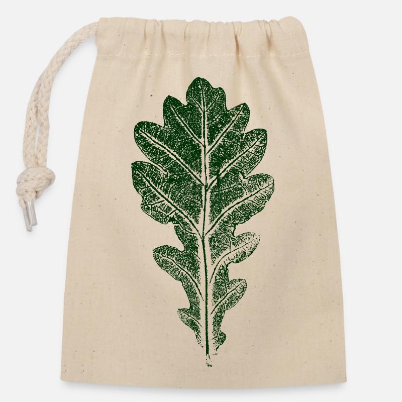 Oak Leaf / LEAF / OAK Nature & Forest - Closable cotton gift bag (14x20cm) - nature