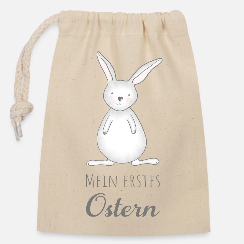 Mein erstes Ostern - Verschließbarer Geschenkbeutel aus Baumwolle (14x20cm) - Natur