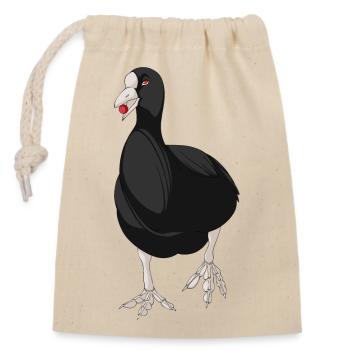 Coot With Boilie Funny Carp Fishing Design - Closable cotton gift bag (14x20cm) - nature - Front