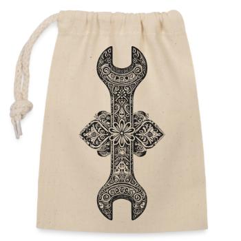 Open-end wrenches - Closable cotton gift bag (14x20cm) - nature - Front
