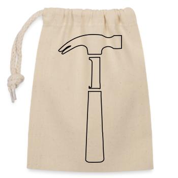 hammer - Closable cotton gift bag (14x20cm) - nature - Front