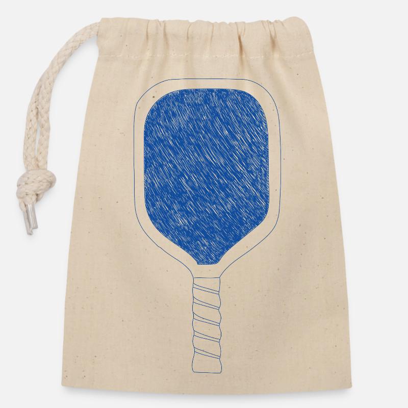 Pickleball-Schläger - Verschließbarer Geschenkbeutel aus Baumwolle (14x20cm) - Natur