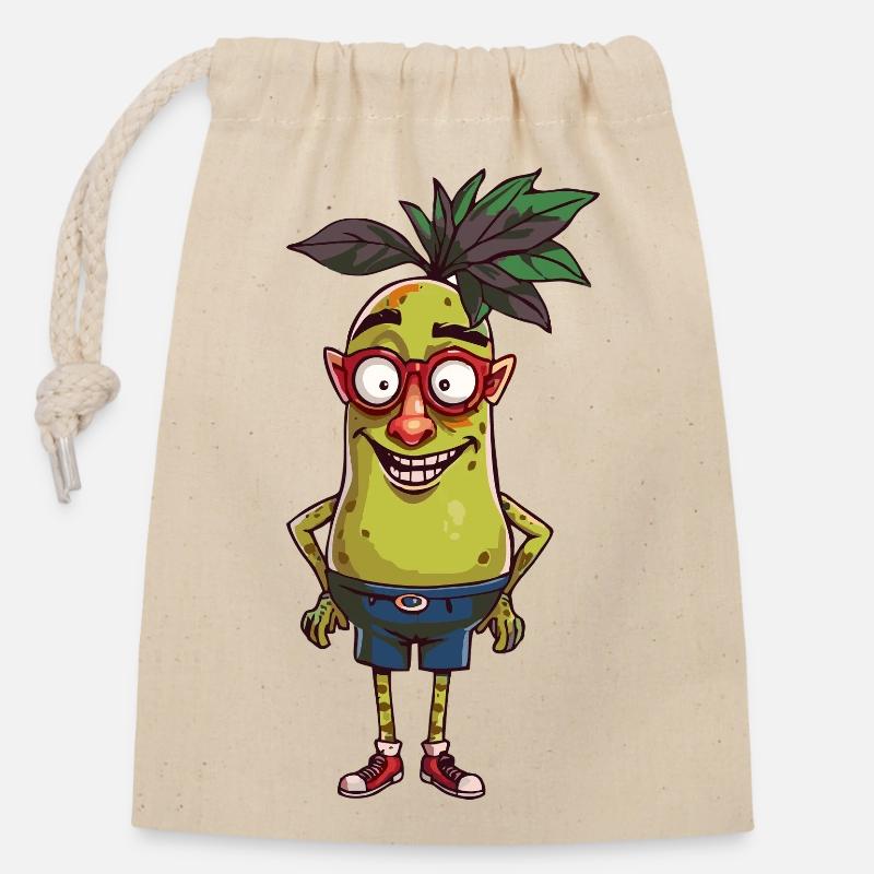 fruit - Sac cadeau en coton avec cordon (14 x 20 cm) - nature