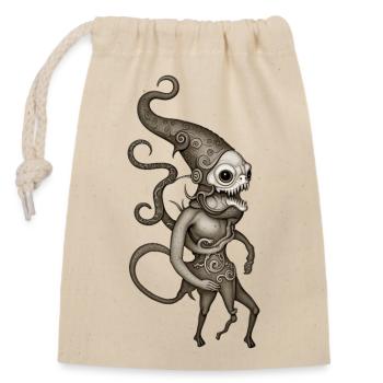 BUG #5 - dark hell - Closable cotton gift bag (14x20cm) - nature - Front