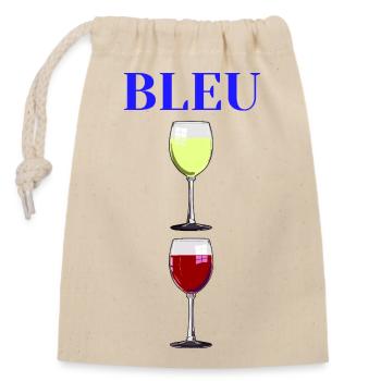BLEU BLANC ROUGE ! (vin) - Sac cadeau en coton avec cordon (14 x 20 cm) - nature - Devant