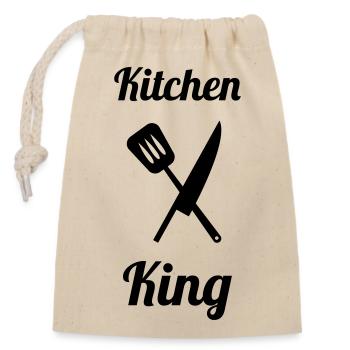 Kitchen King: The King of the Pro Stove - Closable cotton gift bag (14x20cm) - nature - Front