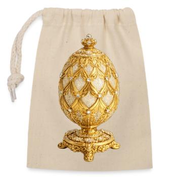 Golden Fabergé Egg Art - Closable cotton gift bag (14x20cm) - nature - Front