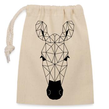 Polygone zèbre - Sac cadeau en coton avec cordon (14 x 20 cm) - nature - Devant