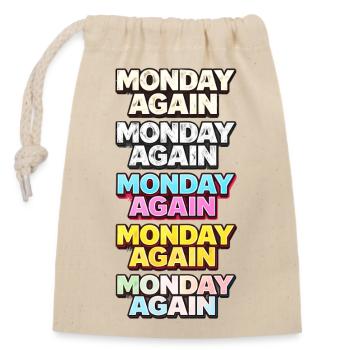 Monday Again Typographie couleur - Sac cadeau en coton avec cordon (14 x 20 cm) - nature - Devant