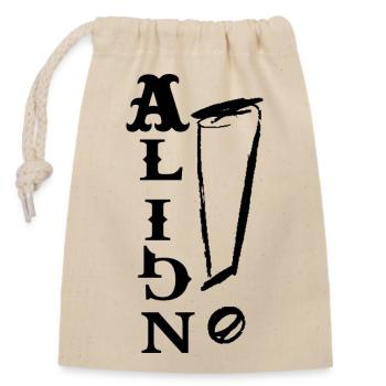ALIGN – Signature Design - Closable cotton gift bag (14x20cm) - nature - Front