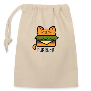 Purrger - Sac cadeau en coton avec cordon (14 x 20 cm) - nature - Devant