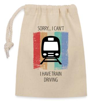 Train Railway Railroad Worker Trains Train Driver - Closable cotton gift bag (14x20cm) - nature - Front