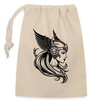 Shield Maiden, Valkyrie, Norse, Viking, Odin - Closable cotton gift bag (14x20cm) - nature - Front