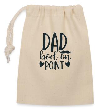 DAD bod on POINT - Verschließbarer Geschenkbeutel aus Baumwolle (14x20cm) - Natur - Vorne