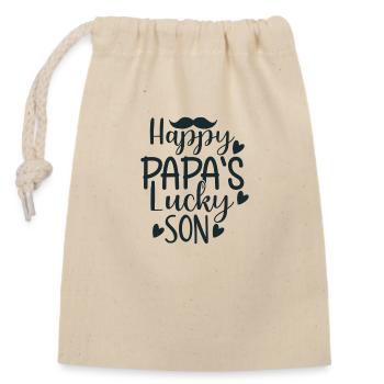 Joyeux FILS chanceux de PAPA - Sac cadeau en coton avec cordon (14 x 20 cm) - nature - Devant