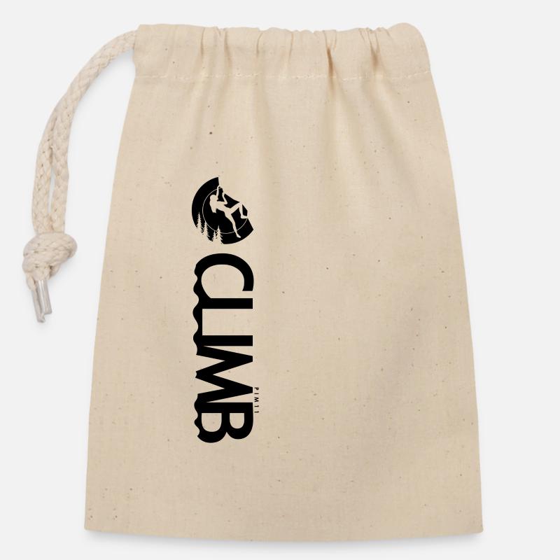 climb - Verschließbarer Geschenkbeutel aus Baumwolle (14x20cm) - Natur
