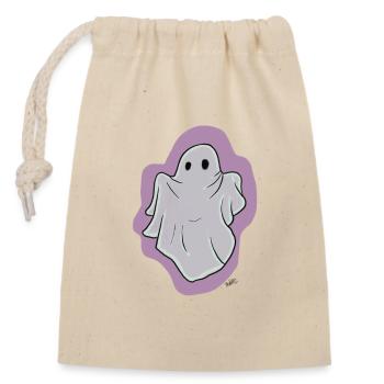 Boo! - Verschließbarer Geschenkbeutel aus Baumwolle (14x20cm) - Natur - Vorne