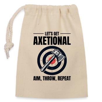 axetional axt werfen bullseye zielen wurf wiederholung - Verschließbarer Geschenkbeutel aus Baumwolle (14x20cm) - Natur - Vorne