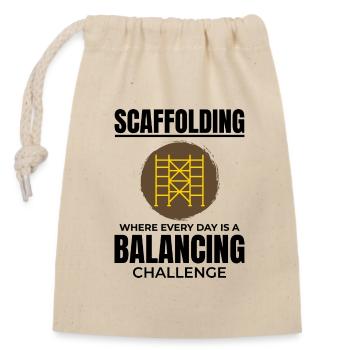 Plate-forme d’échafaudage d’échafaudage de constructeur d’échafaudages - Sac cadeau en coton avec cordon (14 x 20 cm) - nature - Devant