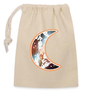 Mignon Magical Half Moon Doodle avec Galaxy Stars - Sac cadeau en coton avec cordon (14 x 20 cm) - nature - Devant