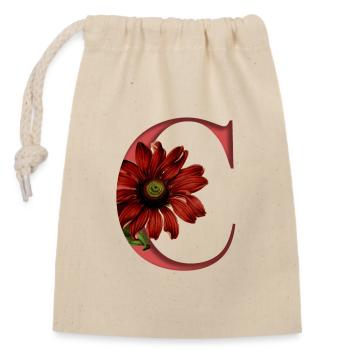 Alphabet, lettre C, Échinacée - Sac cadeau en coton avec cordon (14 x 20 cm) - nature - Devant