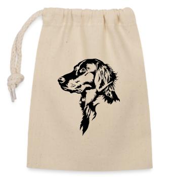 Retriever à poil plat Portrait chien Chien Wilsigns - Sac cadeau en coton avec cordon (14 x 20 cm) - nature - Devant