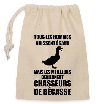 Meilleur Chasseur de Bécasse - Sac cadeau en coton avec cordon (14 x 20 cm) - nature - Devant