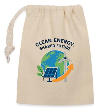Planète Énergie : Planète d’énergie propre - Sac cadeau en coton avec cordon (14 x 20 cm) - nature - Devant