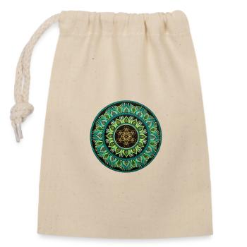 Green Metatron | Sacred Geometry - Closable cotton gift bag (14x20cm) - nature - Front
