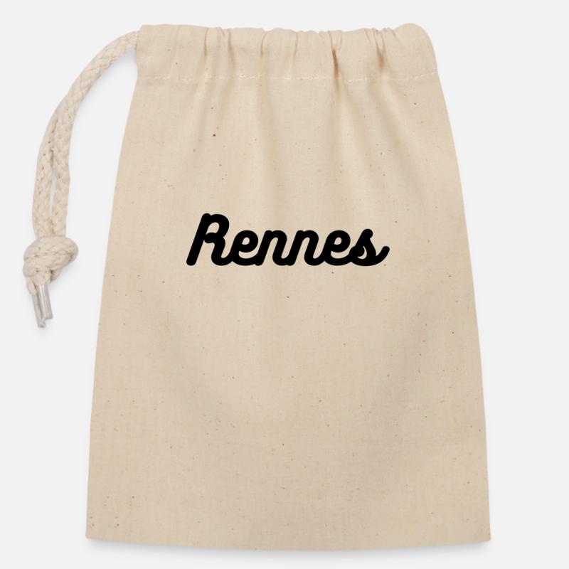 Rennes - Sac cadeau en coton avec cordon (14 x 20 cm) - nature