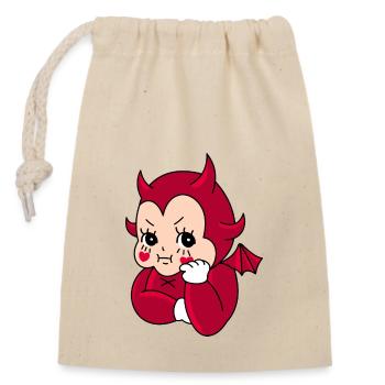 Devil baby doll - Sac cadeau en coton avec cordon (14 x 20 cm) - nature - Devant