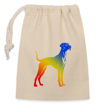 Great Dane Dog Colorful - Closable cotton gift bag (14x20cm) - nature - Front
