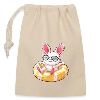 Bunny Summer Comic - Closable cotton gift bag (14x20cm) - nature - Front