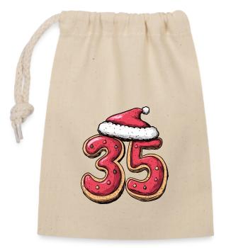 35 Number Christmas - Closable cotton gift bag (14x20cm) - nature - Front