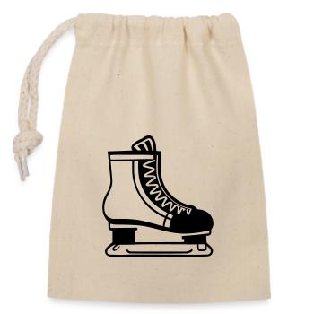 Skating - Closable cotton gift bag (14x20cm) - nature - Front