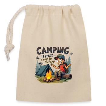 Camping ist großartig bis auf die nervigen Mücken! - Verschließbarer Geschenkbeutel aus Baumwolle (14x20cm) - Natur - Vorne