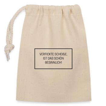 FUCKING SHIT, C’EST LE GENTIL CONTEMPLATIF - Sac cadeau en coton avec cordon (14 x 20 cm) - nature - Devant
