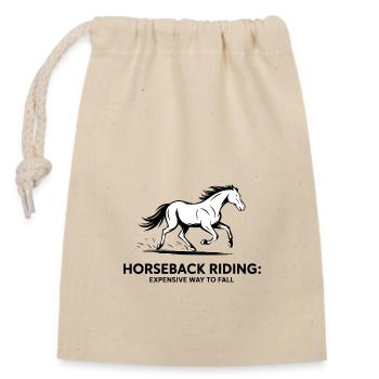 Expensive Way to Fall – Riding & Horse Love - Closable cotton gift bag (14x20cm) - nature - Front