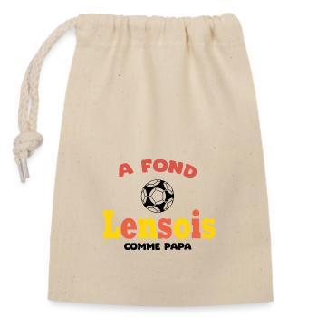 bébé-enfant supporter lensois lens a fond lensois - Sac cadeau en coton avec cordon (14 x 20 cm) - nature - Devant