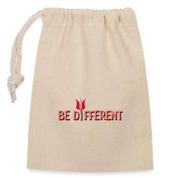 Be Different Tulpen & Positive Affirmationen - Verschließbarer Geschenkbeutel aus Baumwolle (14x20cm) - Natur - Vorne