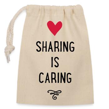 sharing - Closable cotton gift bag (14x20cm) - nature - Front