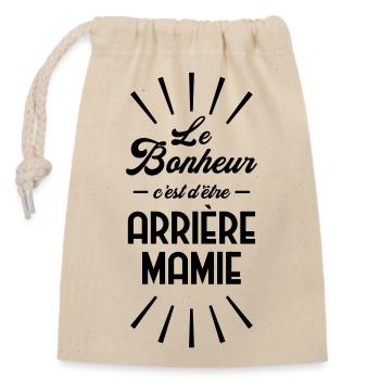 Arrière Mamie Mamy Grand-Mère Grand Mere - Closable cotton gift bag (14x20cm) - nature - Front