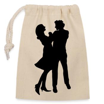 Danse couple homme et femme figure d’ombre - Sac cadeau en coton avec cordon (14 x 20 cm) - nature - Devant