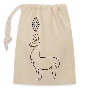 Sims Llama - Closable cotton gift bag (14x20cm) - nature - Front
