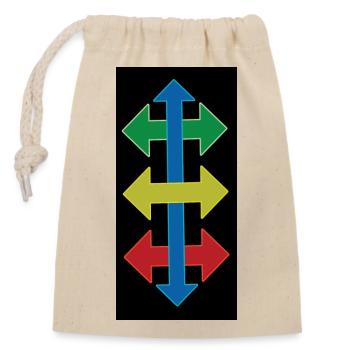 Flèches colorées - Sac cadeau en coton avec cordon (14 x 20 cm) - nature - Devant