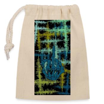 Middle Finger Art - Closable cotton gift bag (14x20cm) - nature - Front